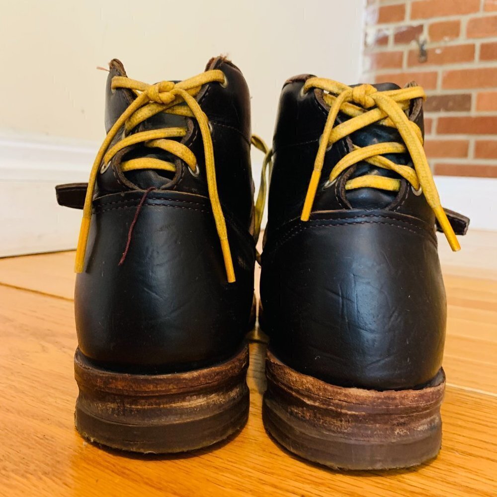 VINTAGE JC Higgins WW2 US Ski Mountain Leather Boots Steampunk - Picture 8 of 16